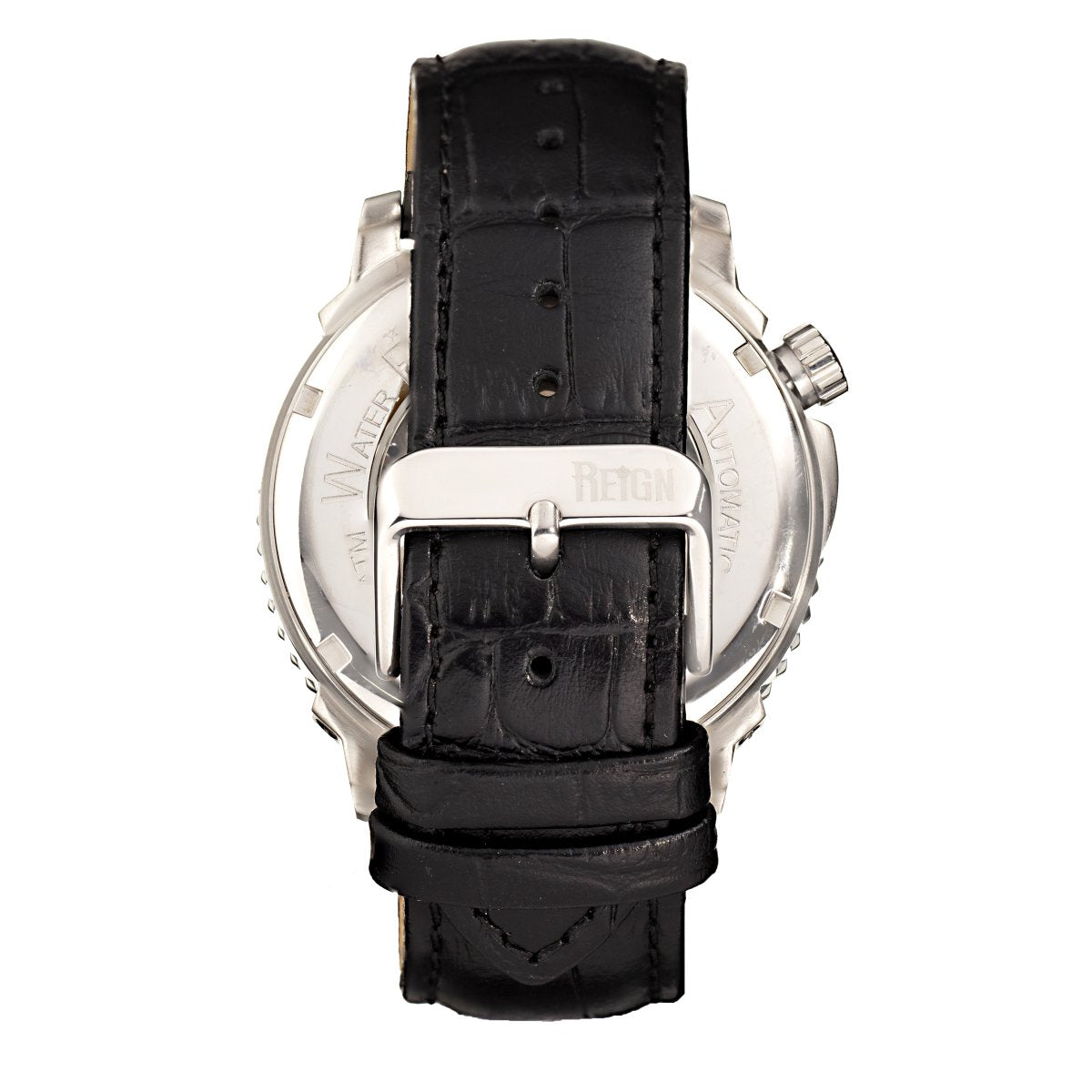 Reign Bauer Automatic Semi-Skeleton Leather-Band Watch - Silver/White - REIRN6001