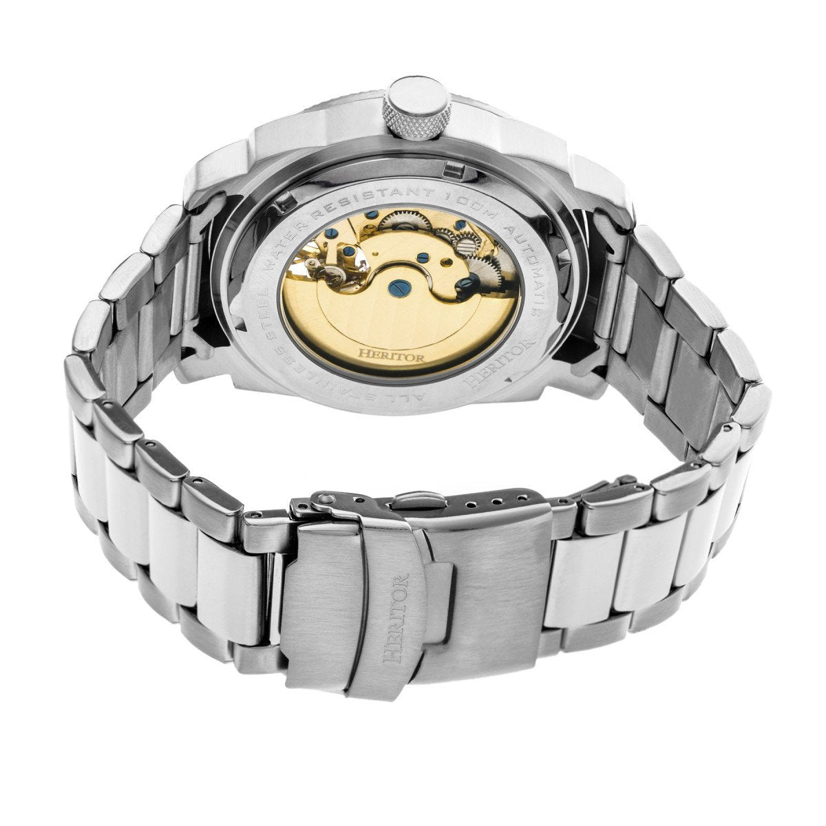 Heritor Automatic Helmsley Semi-Skeleton Bracelet Watch - Silver/White - HERHR5001