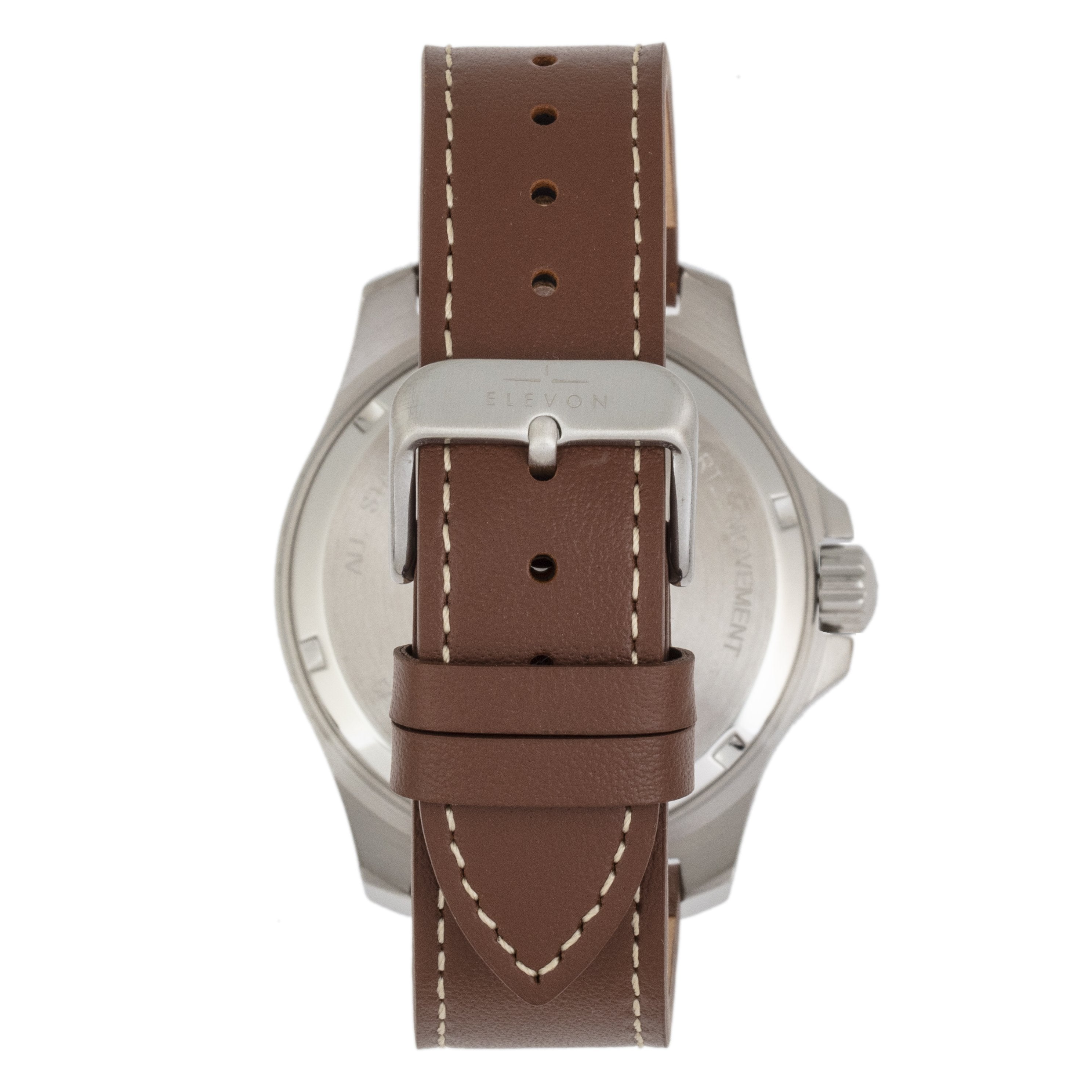 Elevon Aviator Leather-Band Watch w/Date - Brown/Green - ELE120-12