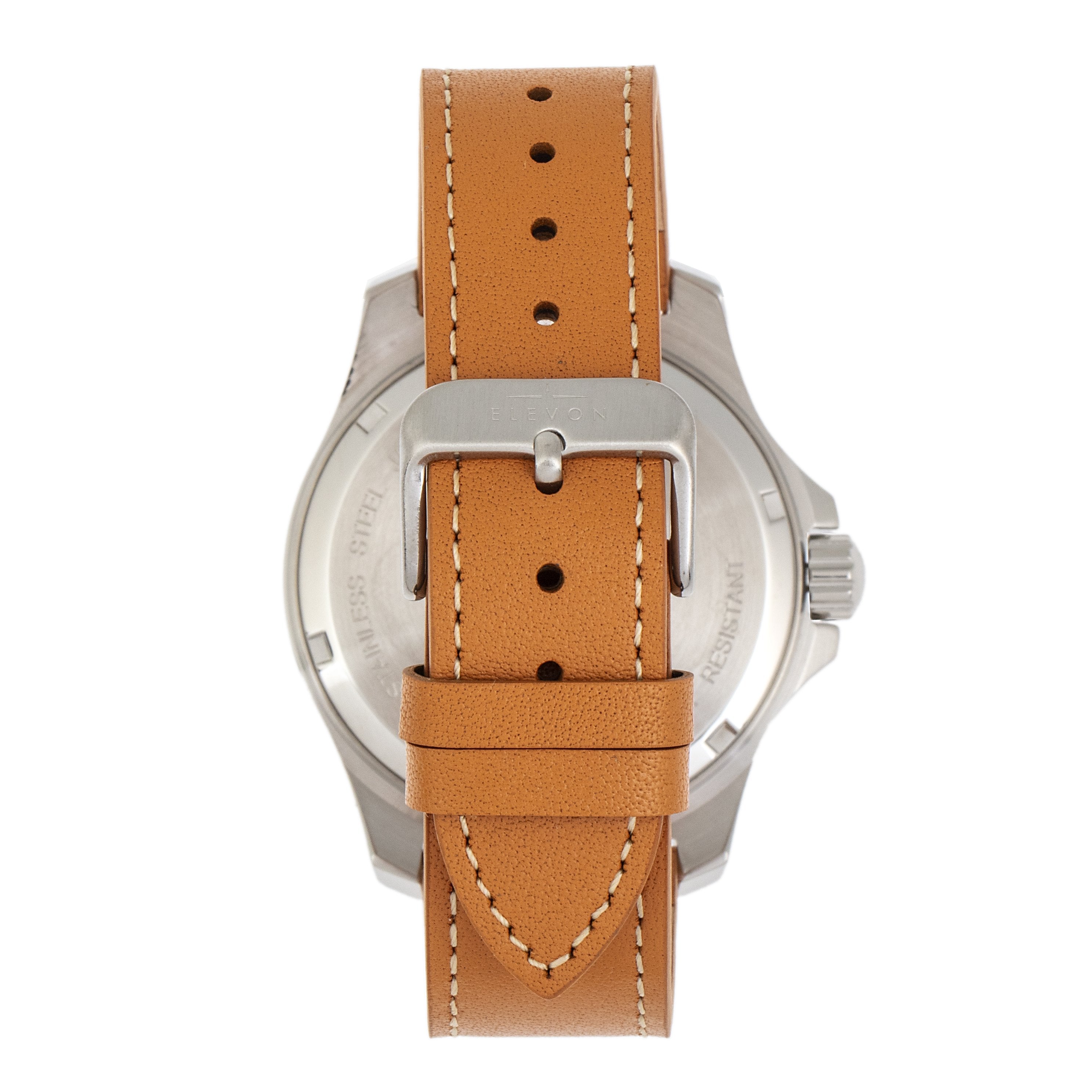 Elevon Aviator Leather-Band Watch w/Date - Camel/Black - ELE120-15