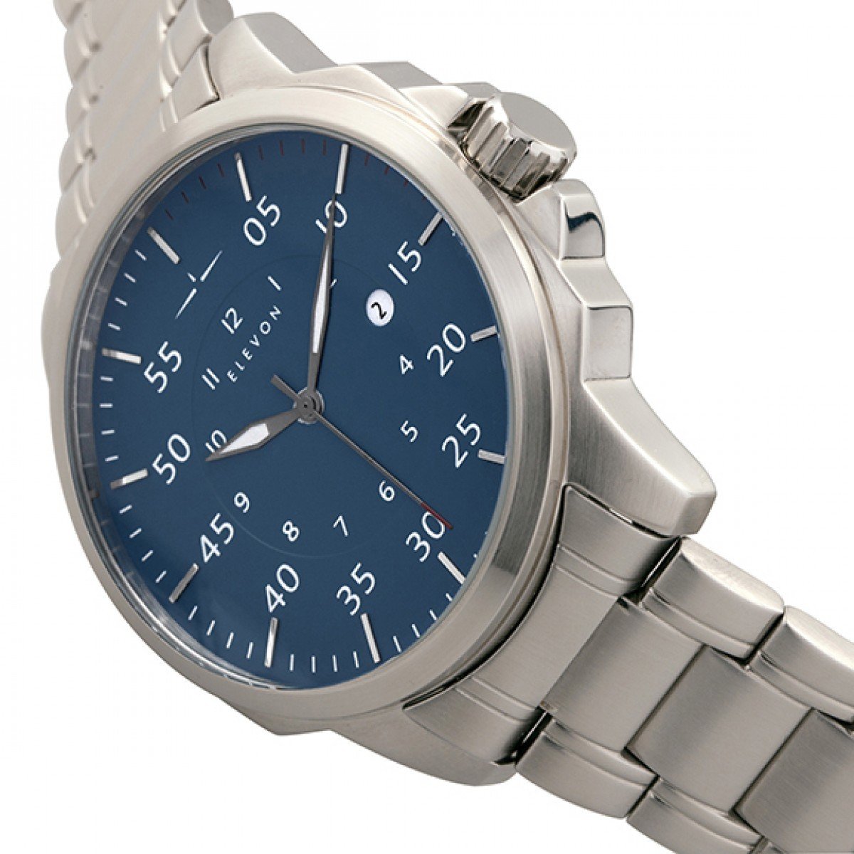 Elevon Hughes Bracelet Watch w/ Date - Silver/Blue - ELE100-5