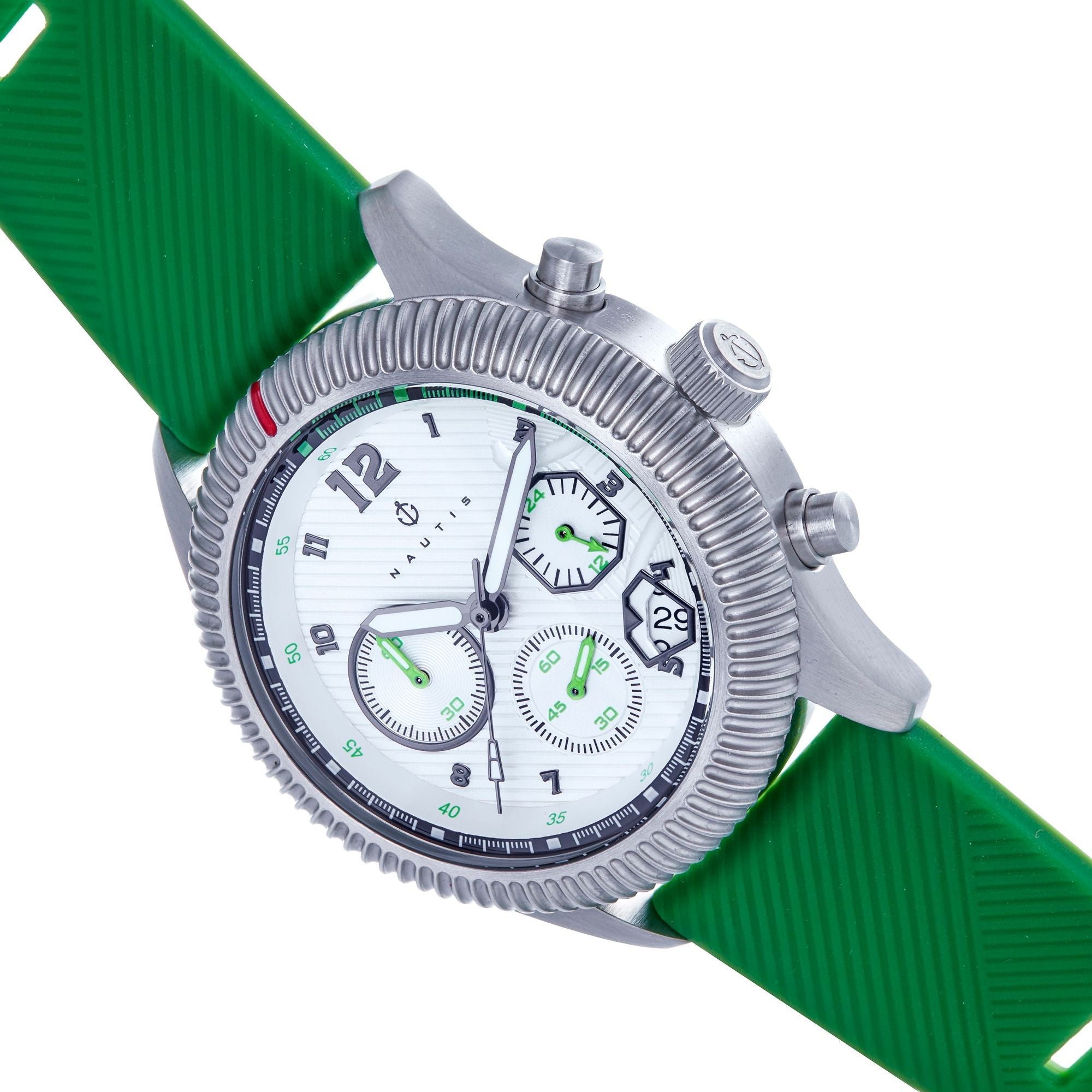 Nautis Meridian Chronograph Strap Watch w/Date - Green - NAUN100-4