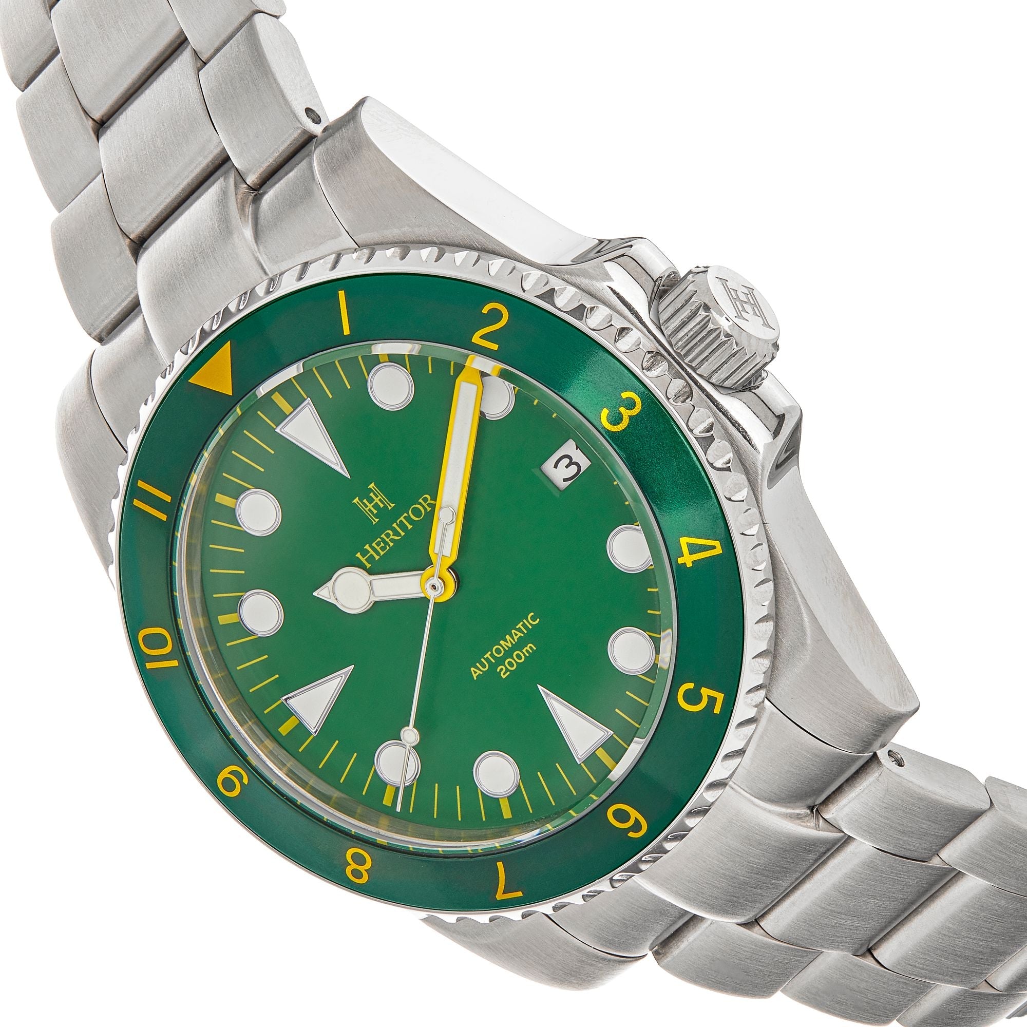 Heritor Automatic Luciano Bracelet Watch w/Date - Green - HERHS1505