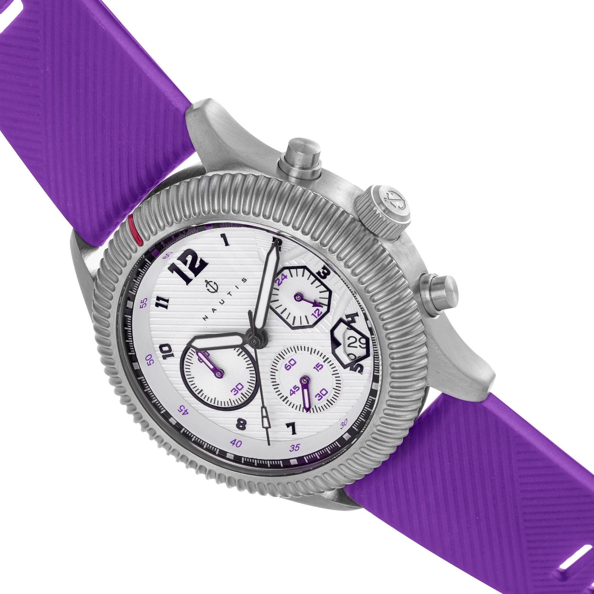 Nautis Meridian Chronograph Strap Watch w/Date - Purple - NAUN100-6