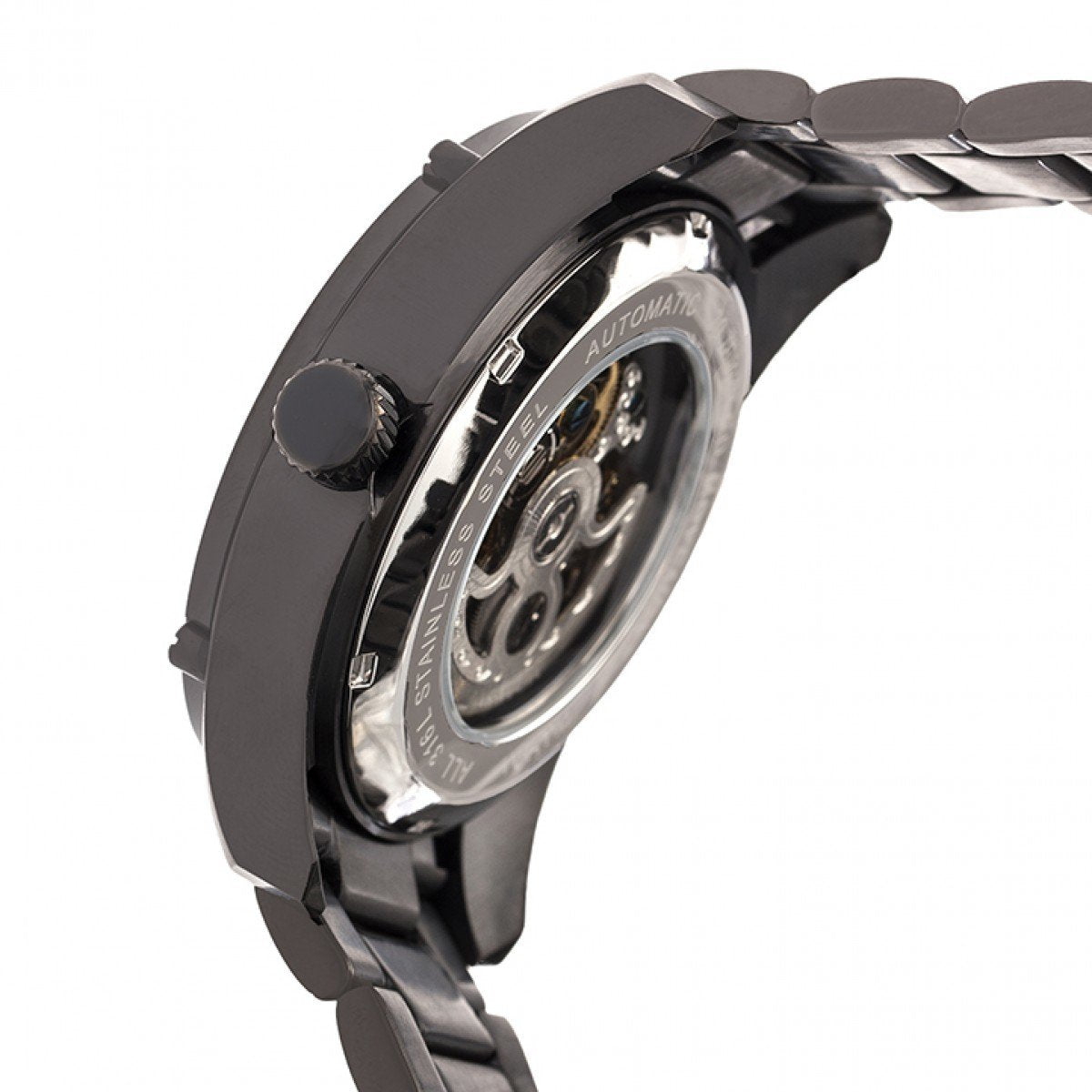 Heritor Automatic Daniels Semi-Skeleton Bracelet Watch - Black - HERHR7402