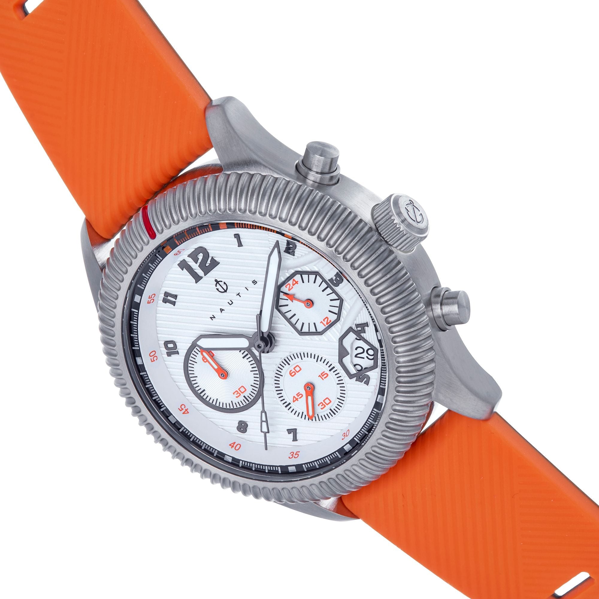 Nautis Meridian Chronograph Strap Watch w/Date - Orange - NAUN100-3