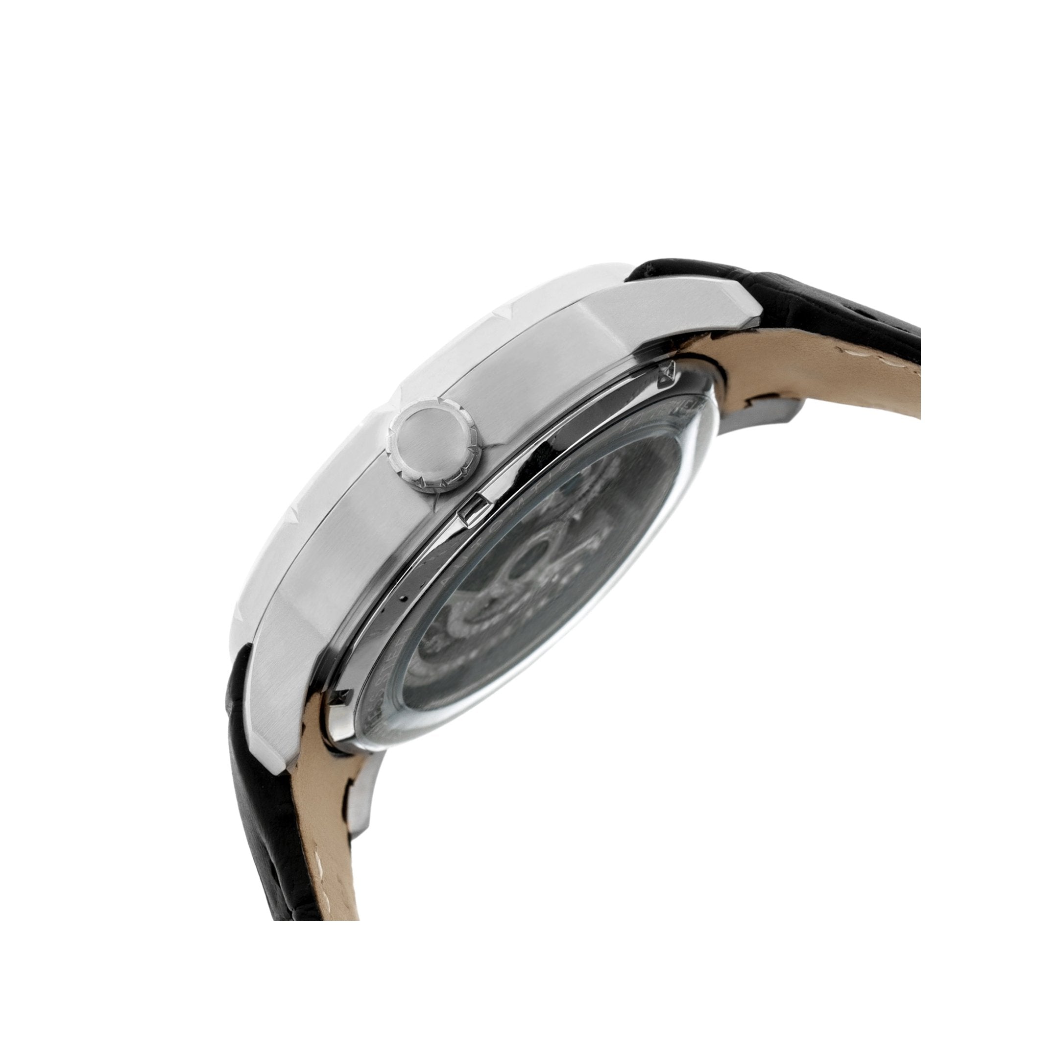 Heritor Automatic Ryder Skeleton Leather-Band Watch - BlackWhite - HERHR4601