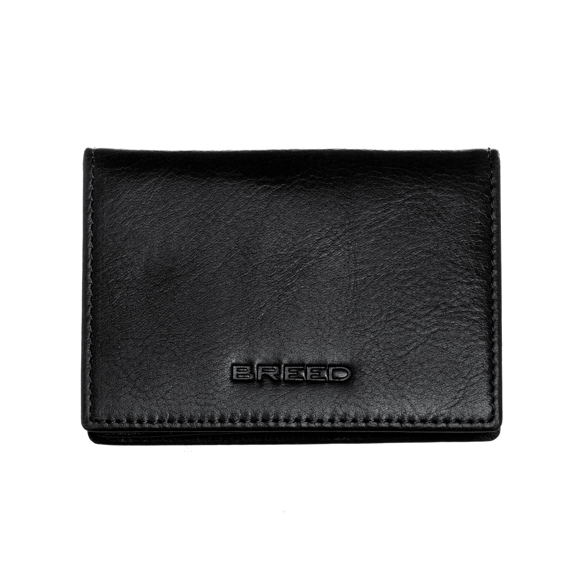 Breed Porter Genuine Leather Bi-Fold Wallet - Black - BRDWALL002-BLK