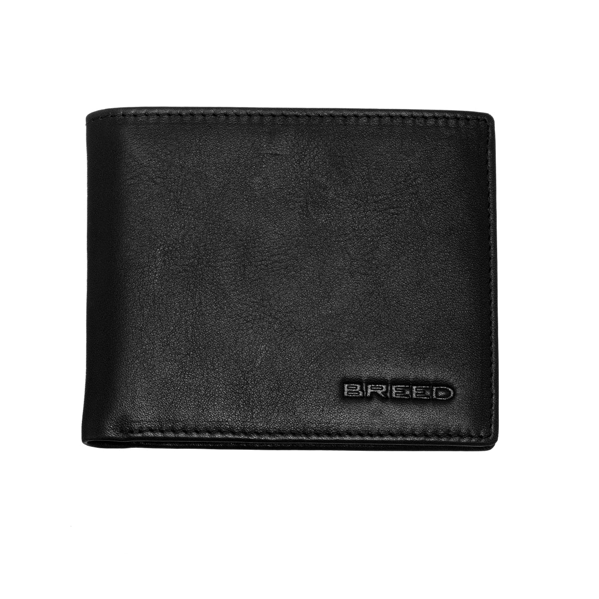 Breed Locke Genuine Leather Bi-Fold Wallet - Black - BRDWALL001-BLK