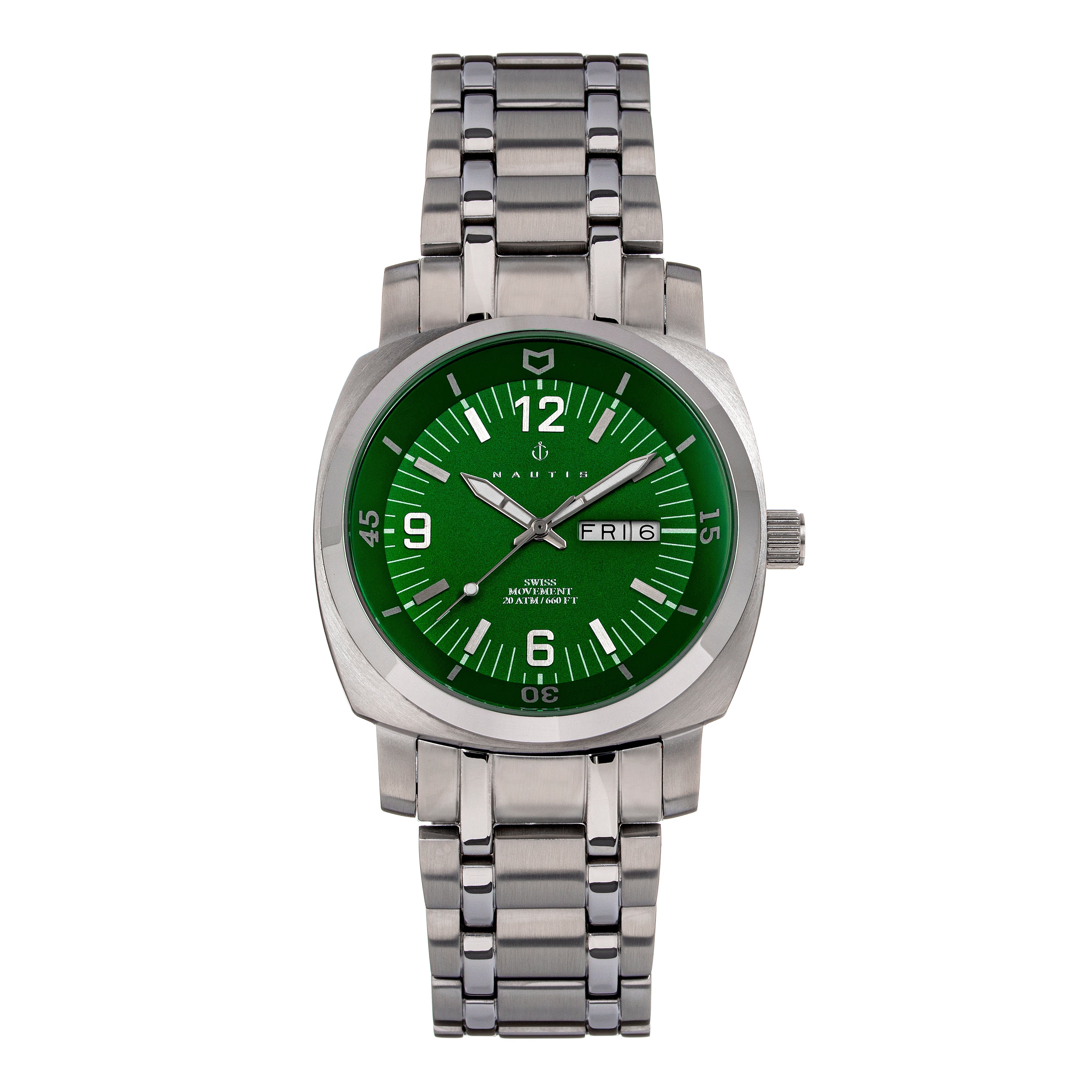 Nautis Stealth Bracelet Watch w/Day/Date - Green - GL2087-A