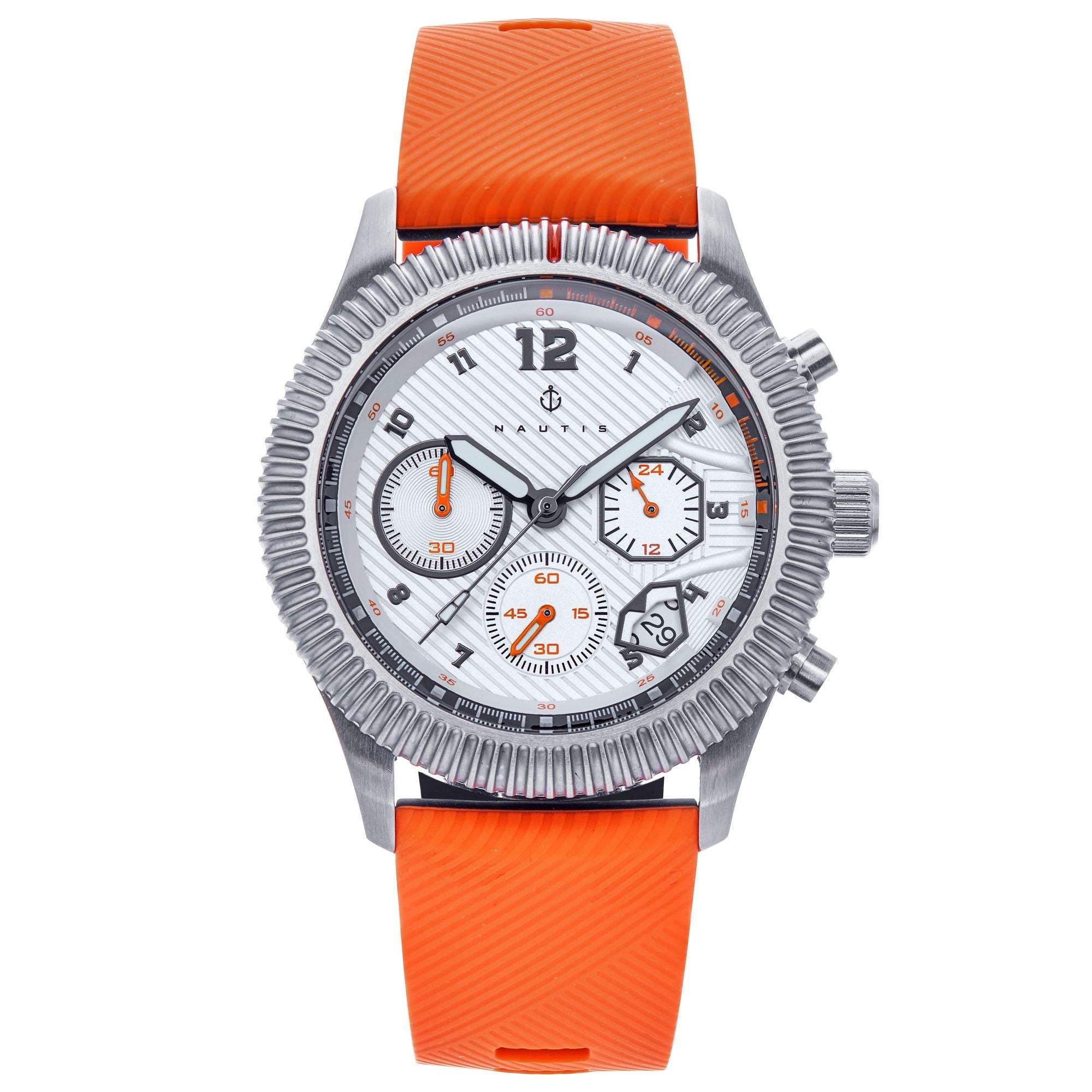 Nautis Meridian Chronograph Strap Watch w/Date - Orange - NAUN100-3