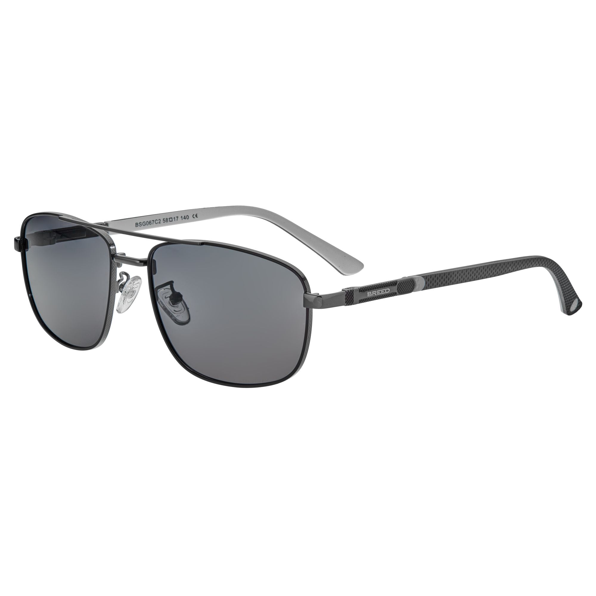 Breed Gotham Polarized Sunglasses - Silver/Black - BSG067C2