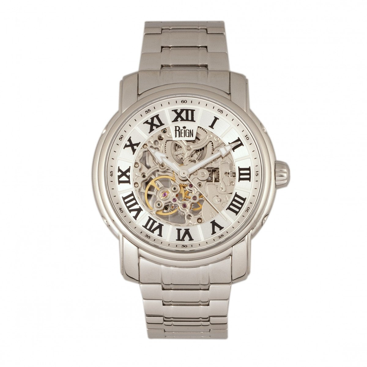 Reign Kahn Automatic Skeleton Bracelet Watch - Silver - REIRN4301