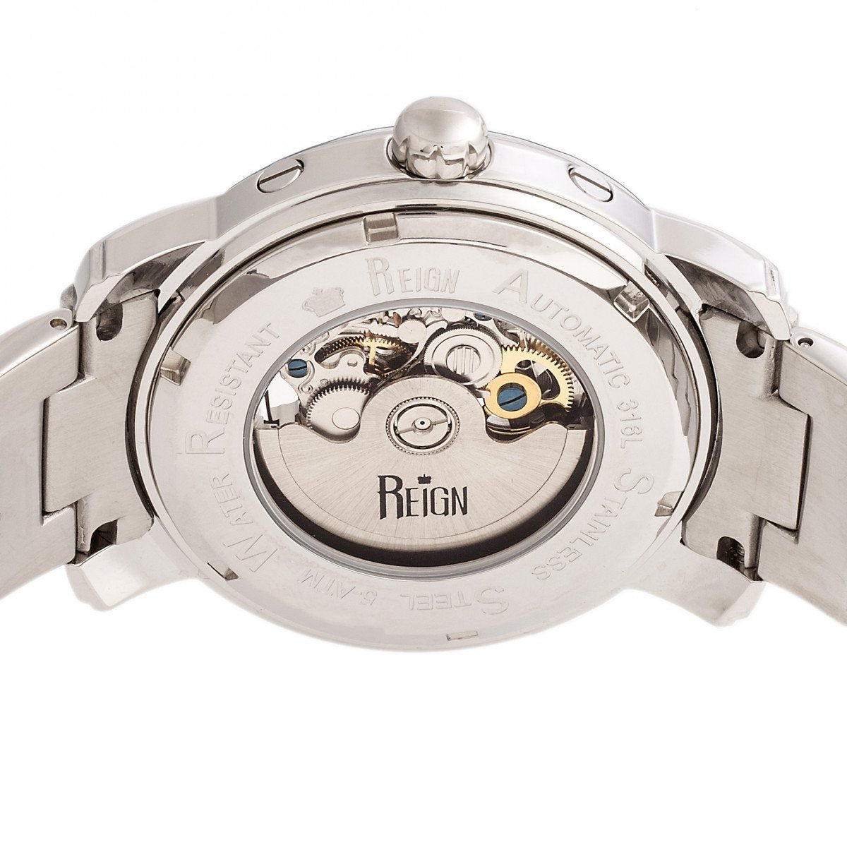 Reign Kahn Automatic Skeleton Bracelet Watch - Silver - REIRN4301